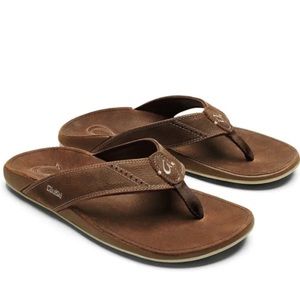 OluKai Nui Sandal Men's Flip Flops - Rum/Rum / Size 13